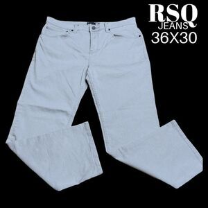 RSQ Jeans New York Slim Straight Gray Stretch Denim Jeans Tag Size 36 X 30